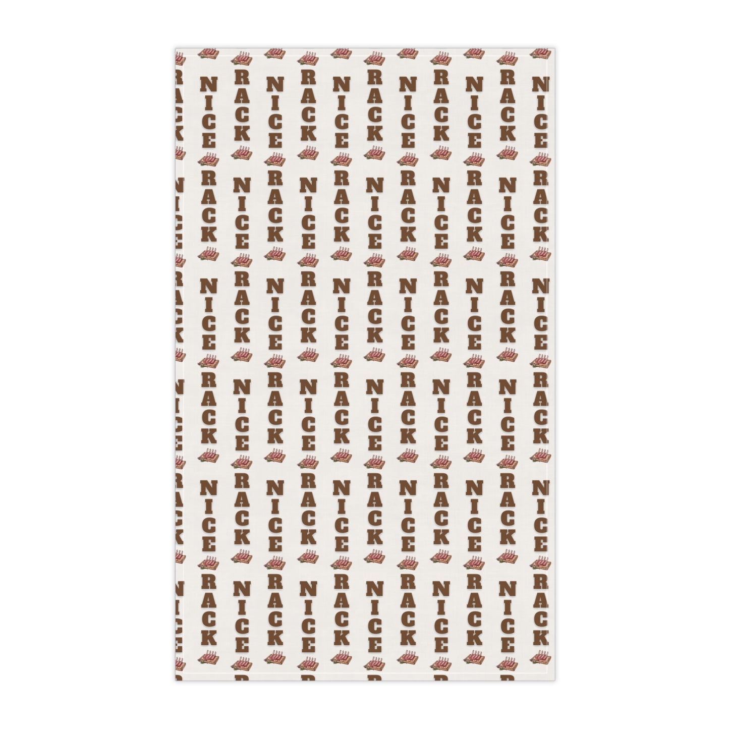 Funny BBQ kitchen towel Nice Rack tea towel for rib masters and grill enthusiasts