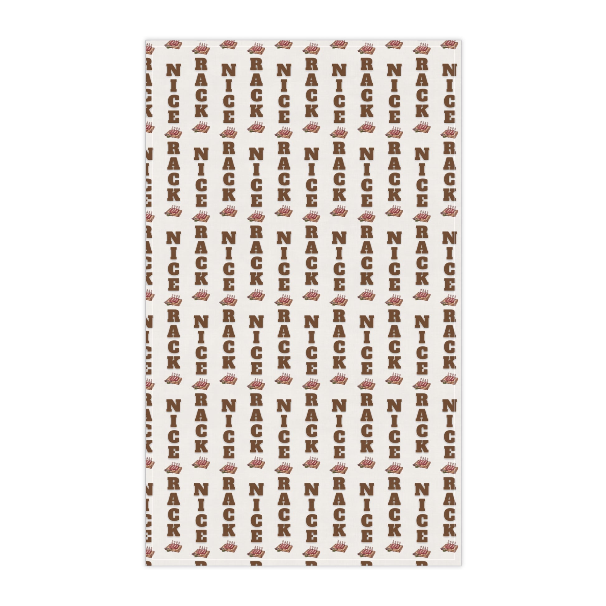Funny BBQ kitchen towel Nice Rack tea towel for rib masters and grill enthusiasts