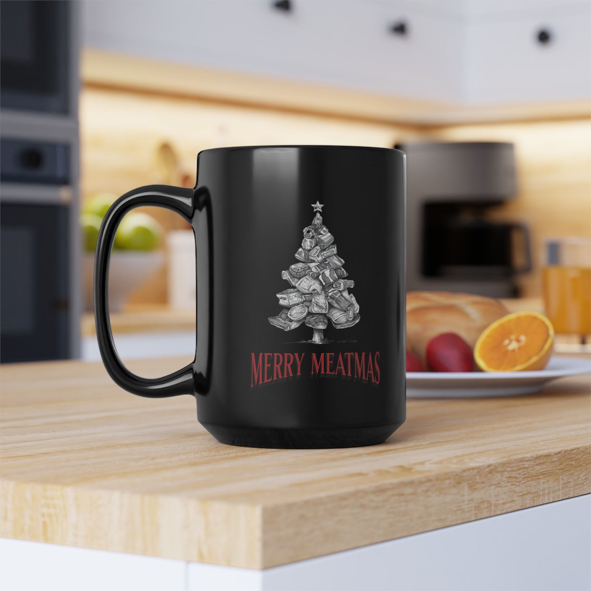 Humorous BBQ products - Merry Meatmas mug perfect gift for meat lovers