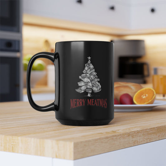 Humorous BBQ products - Merry Meatmas mug perfect gift for meat lovers