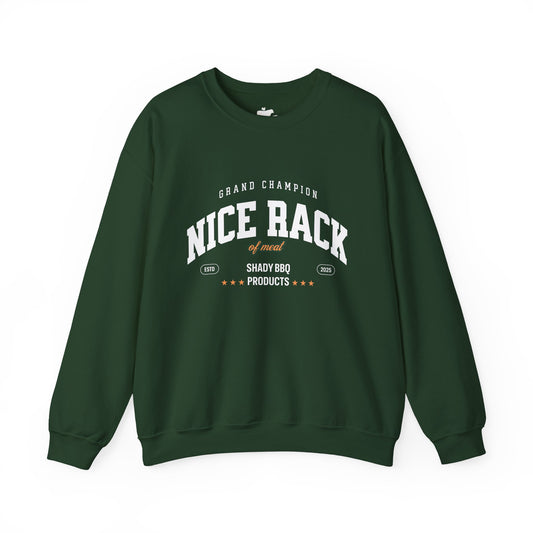 Funny BBQ sweatshirt Nice Rack of Meat crewneck for grill masters