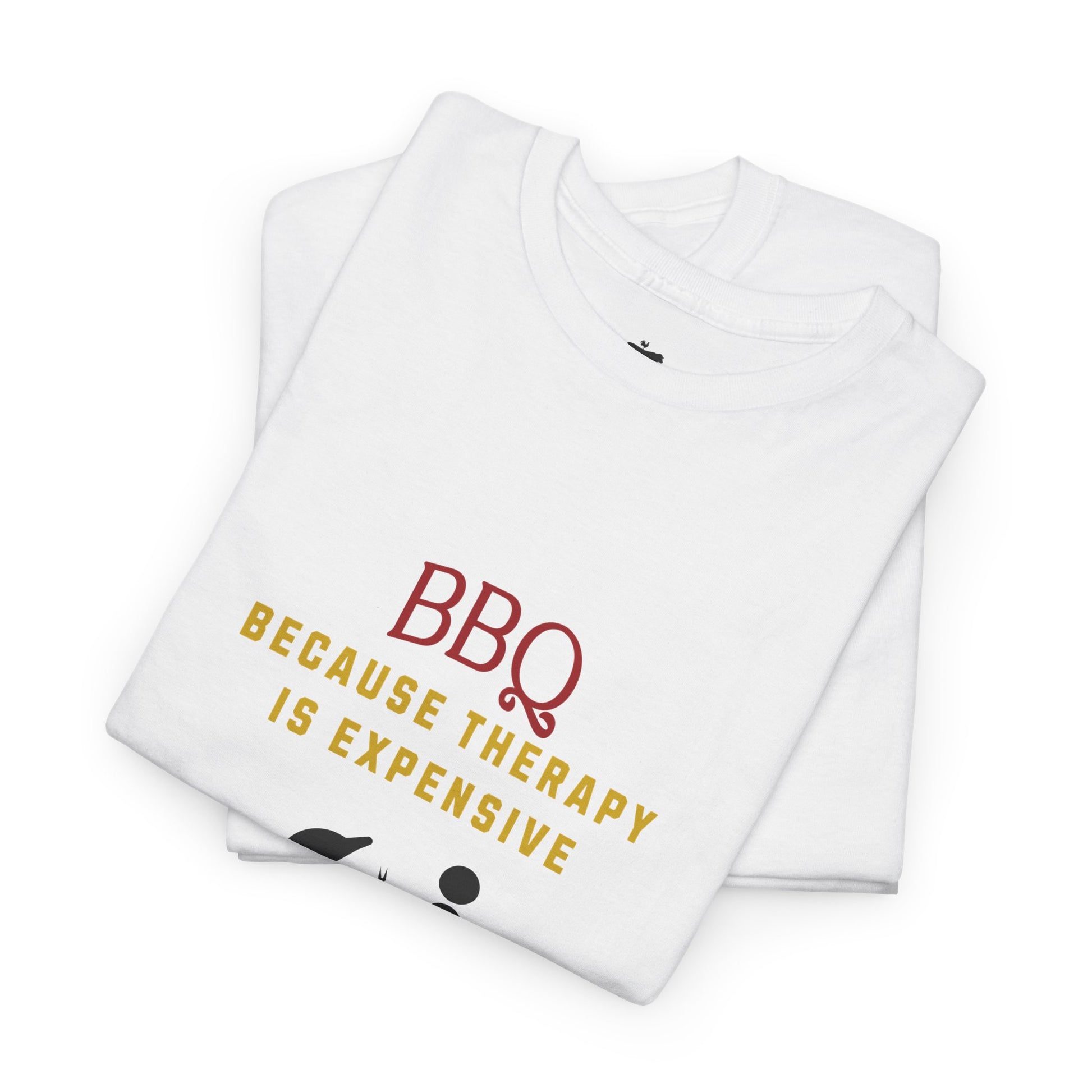 Heavy cotton funny BBQ t-shirt for serious grillers with sense of humor