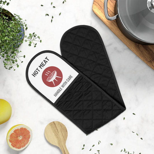 Gag gifts for grillers - Hot Meat Handle With Care mitt BBQ heat protection