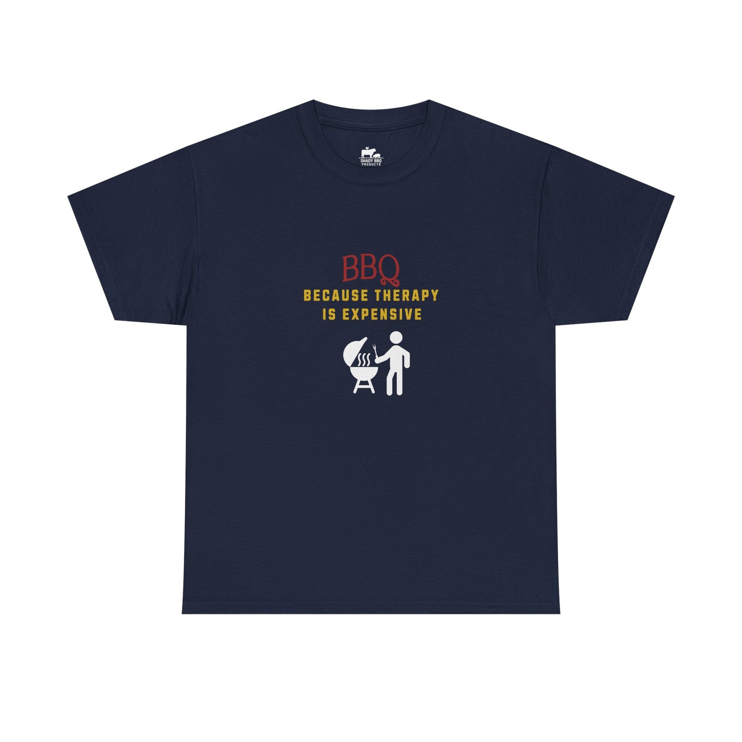 BBQ therapy tee - gag gifts for grillers who find zen at the smoker