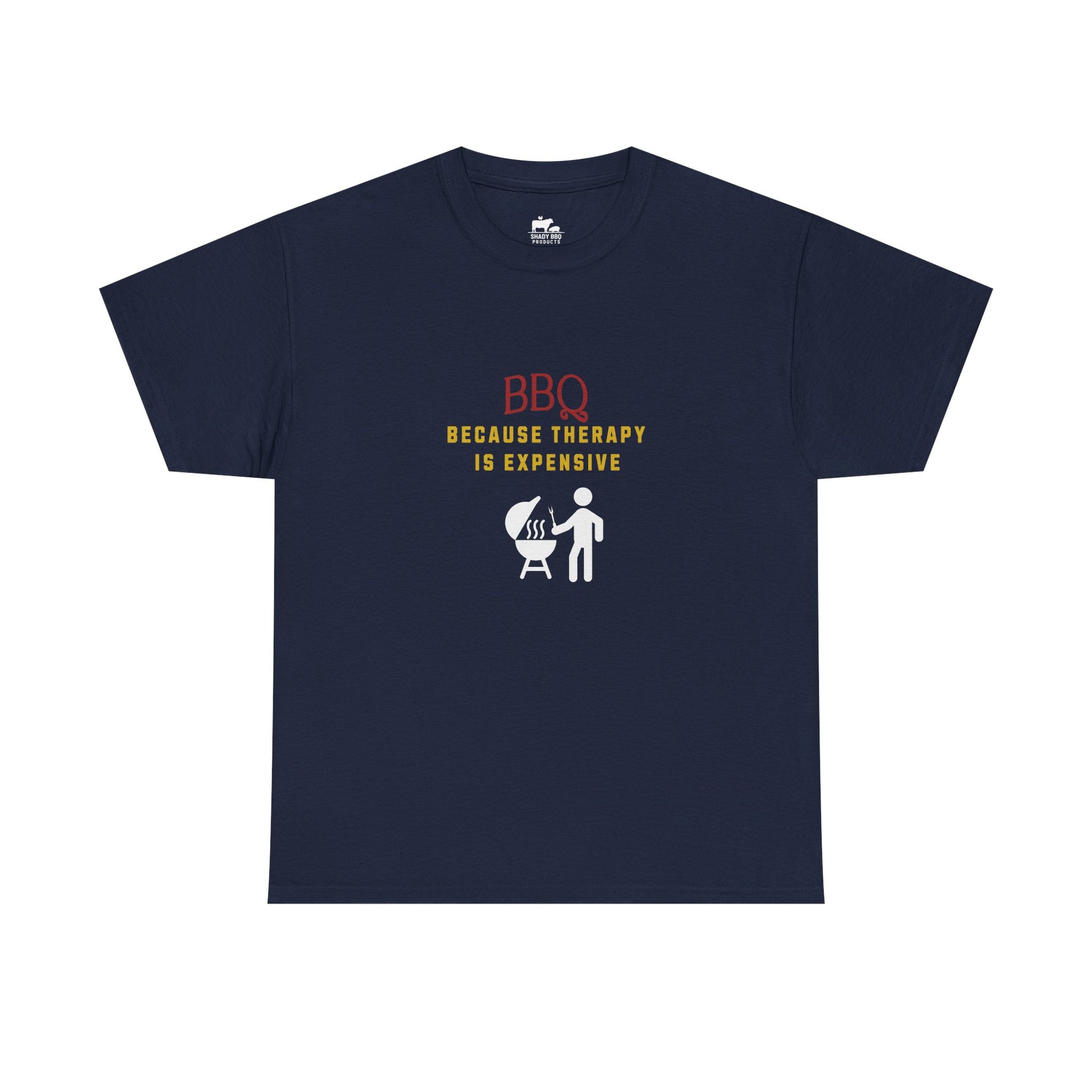 BBQ therapy tee - gag gifts for grillers who find zen at the smoker
