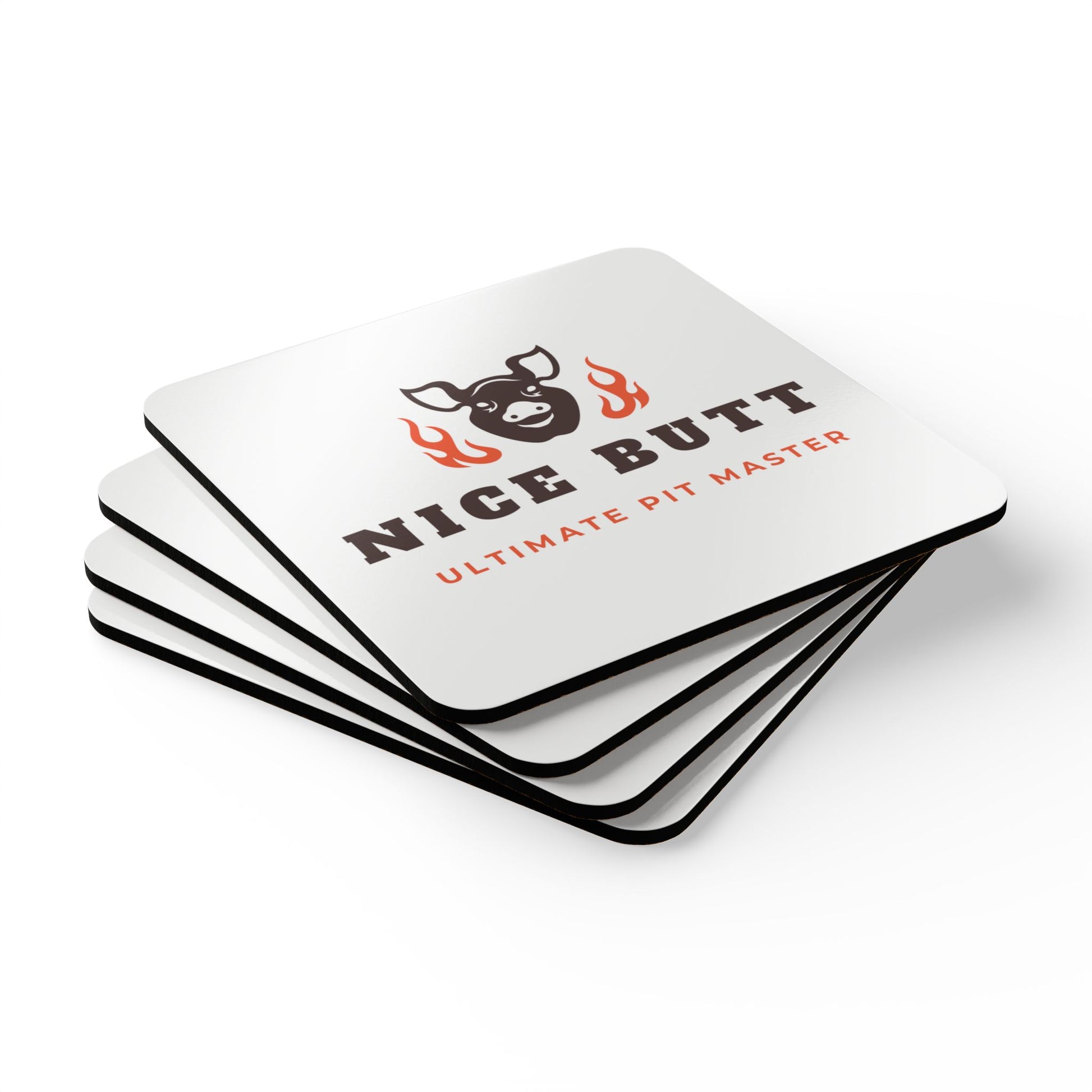 Gag gifts for grillers - funny BBQ coaster set cork back non-slip