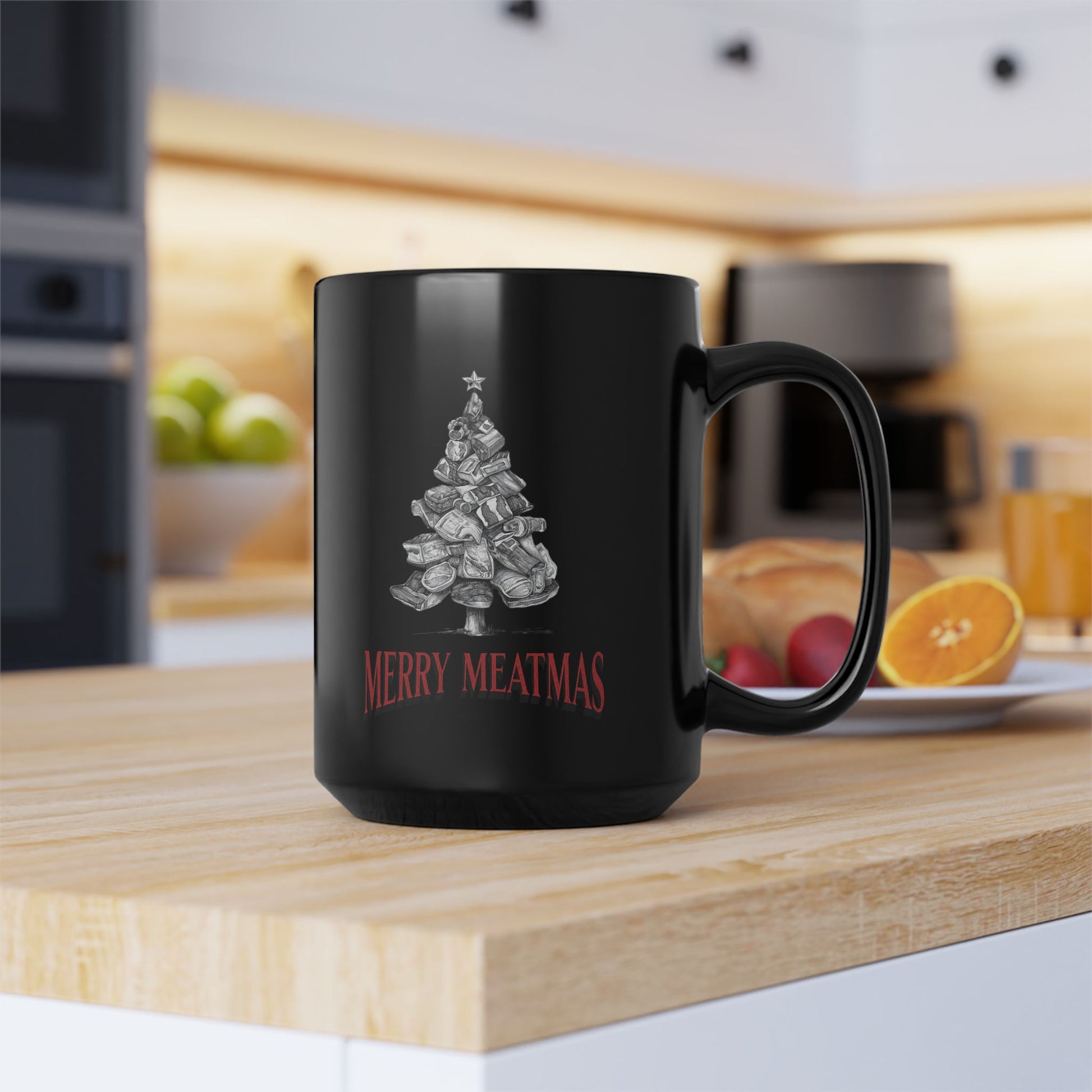 Christmas BBQ gifts - Merry Meatmas coffee mug for pitmaster dads