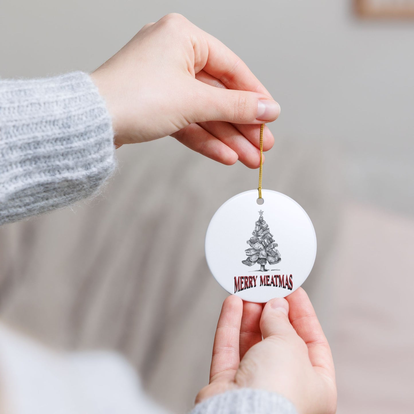 Merry Meatmas ornament for BBQ enthusiasts who celebrate with prime rib