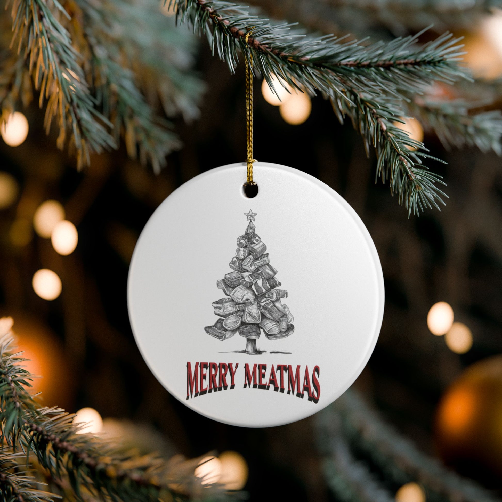 Humorous BBQ products - Meatmas ornament perfect carnivore Christmas gift