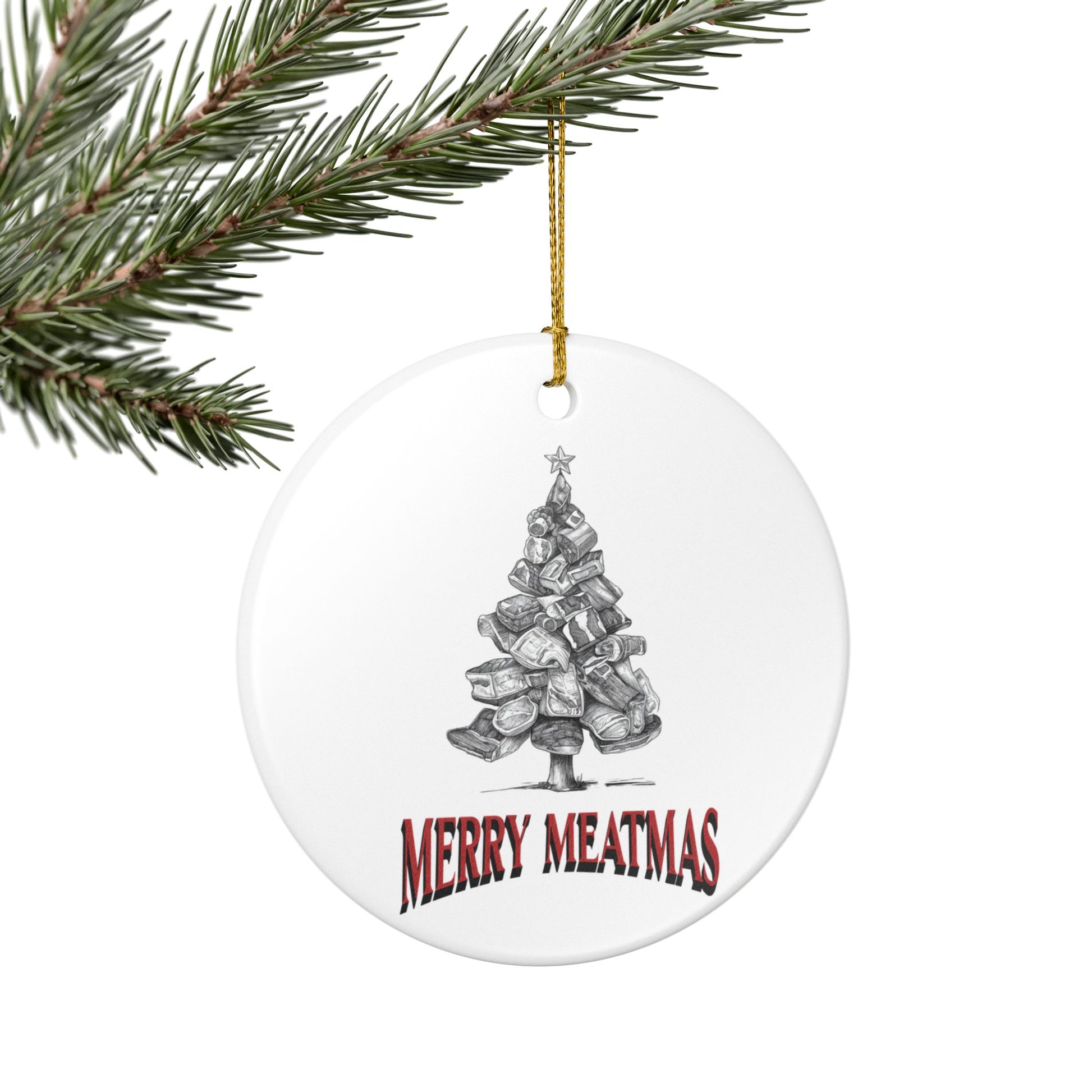 Funny BBQ smoker gifts ornament celebrating meat lover Christmas