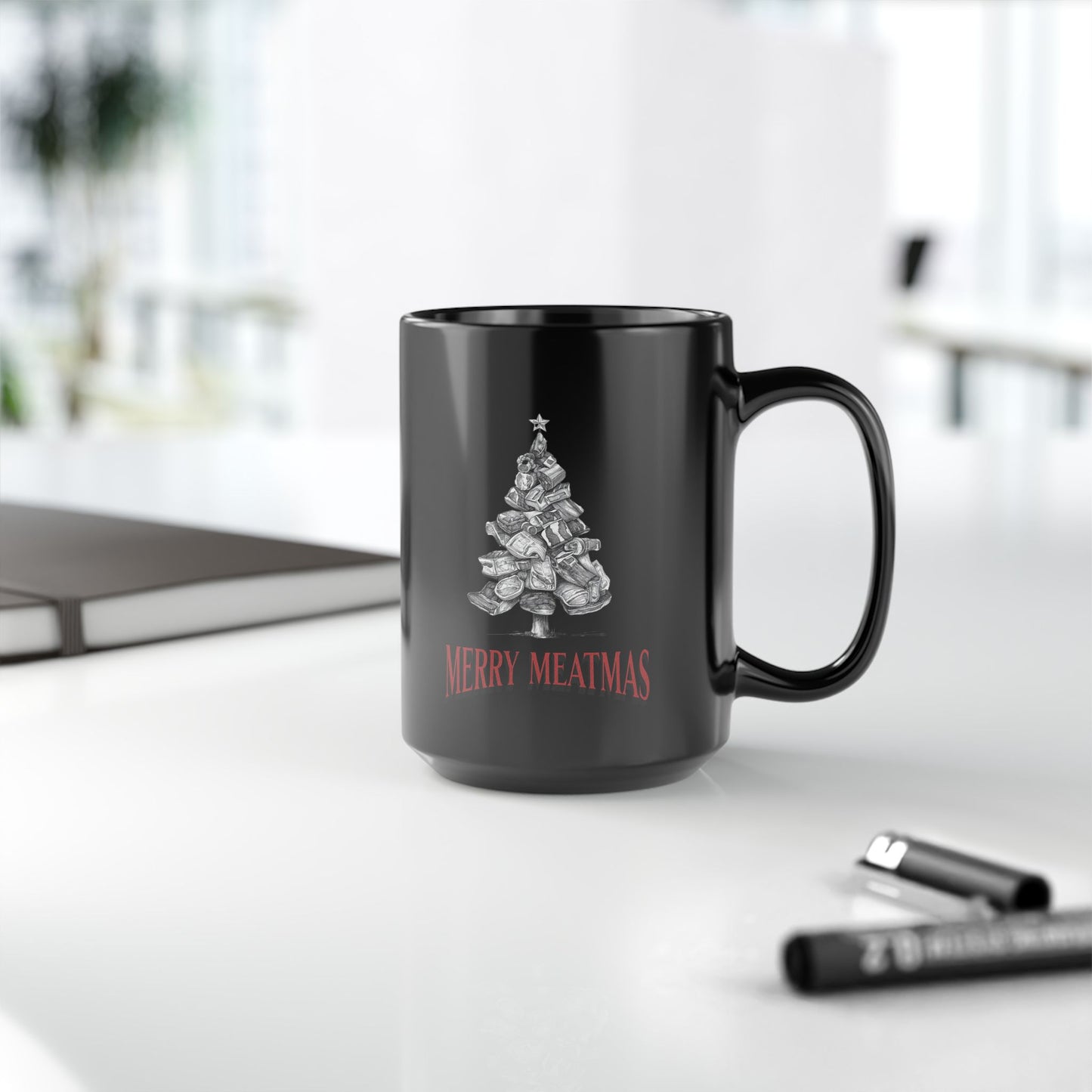 Gag gifts for grillers - Merry Meatmas mug for carnivore Christmas