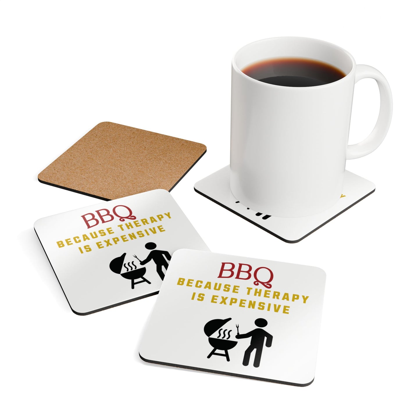 BBQ: Because Therapy is Expensive - Coaster Set, 4 pk