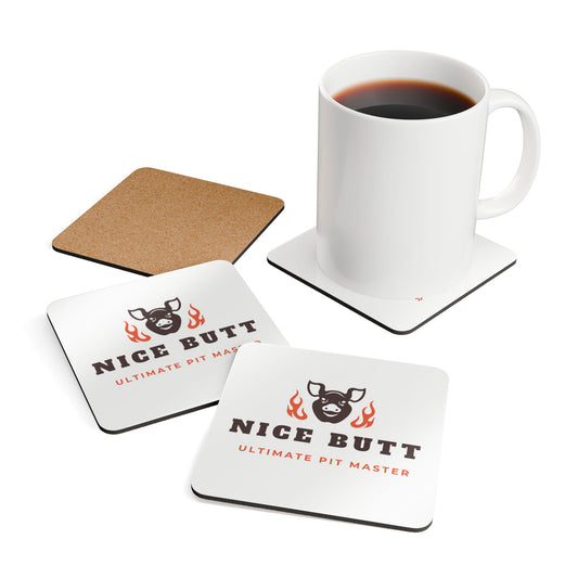 BBQ gifts for men - Nice Butt coaster set on coffee table party setting