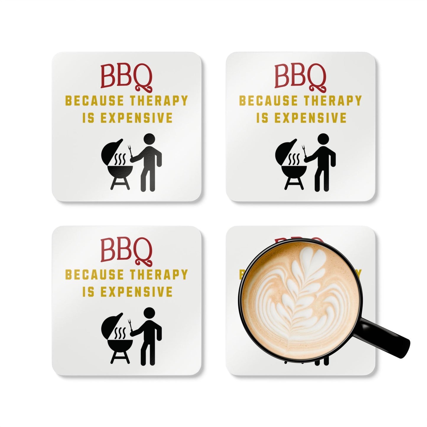 BBQ: Because Therapy is Expensive - Coaster Set, 4 pk