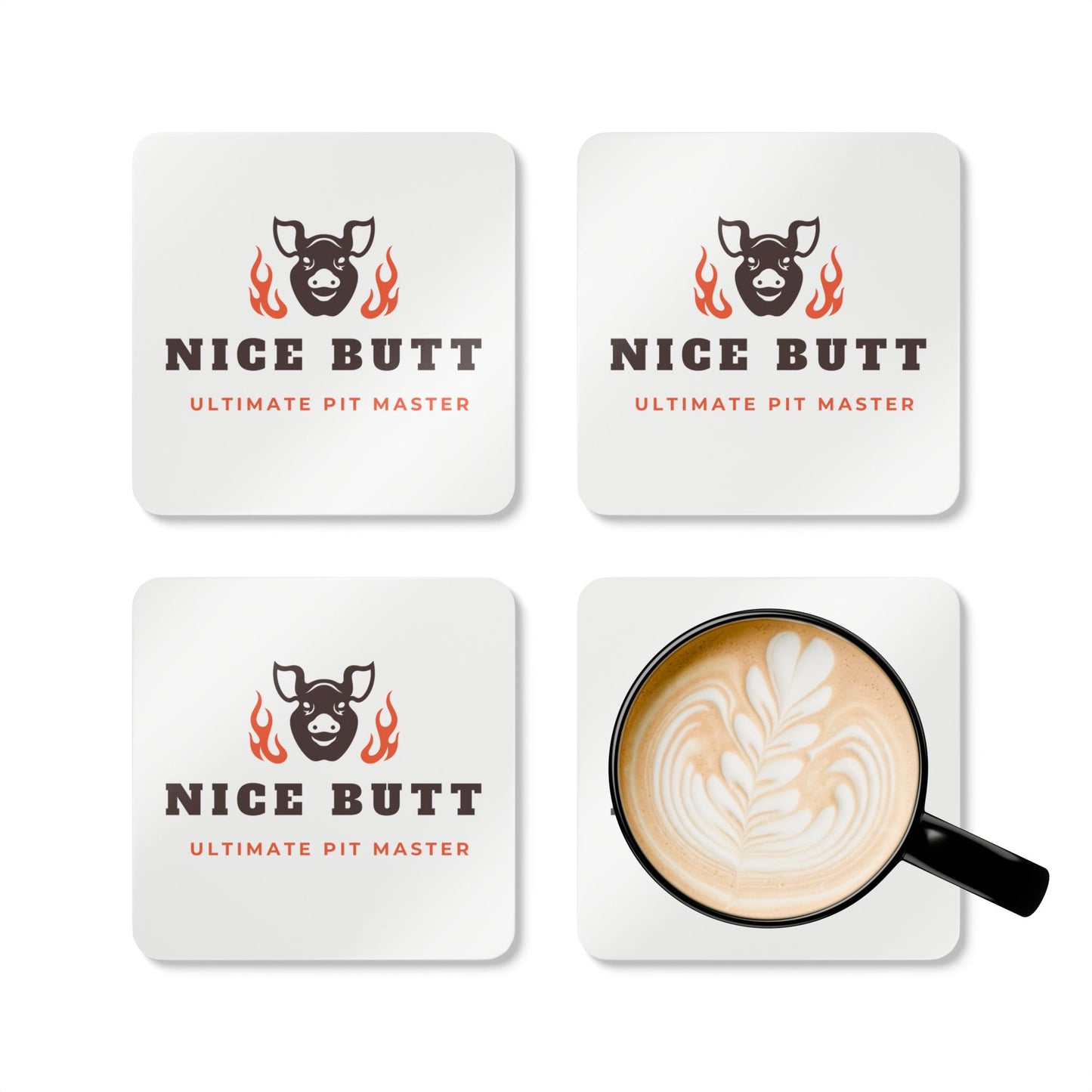 BBQ kitchen accessories - Nice Butt coaster set Father's Day gift for pitmasters