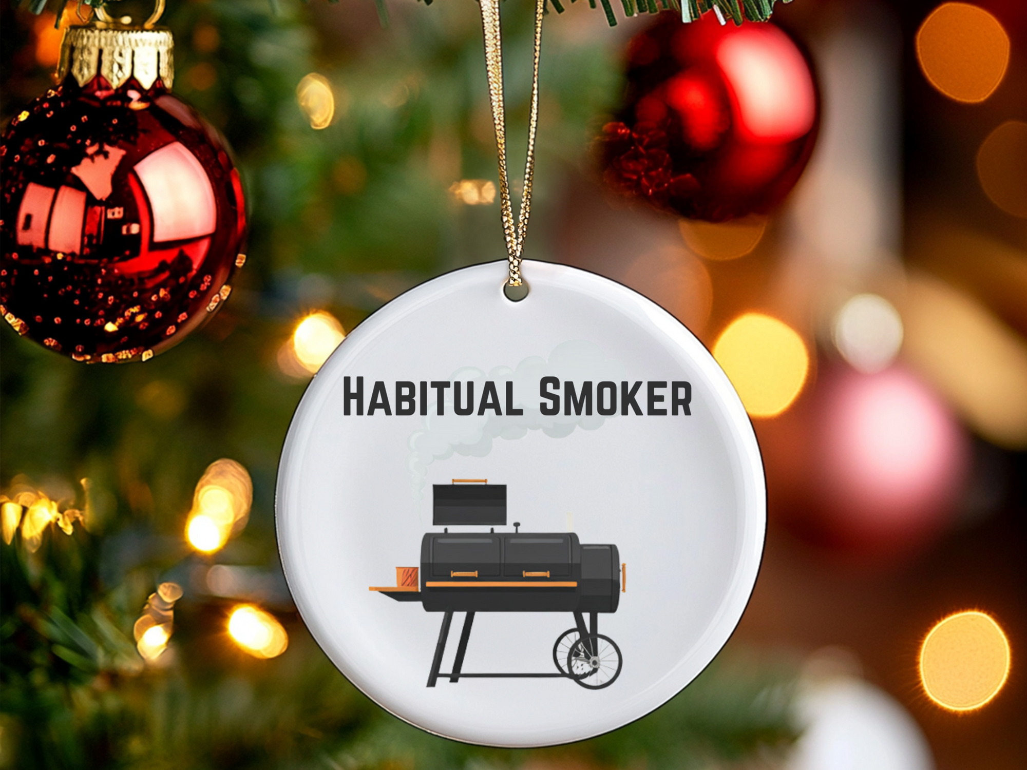 Habitual Smoker Ceramic Ornament, (1pc)