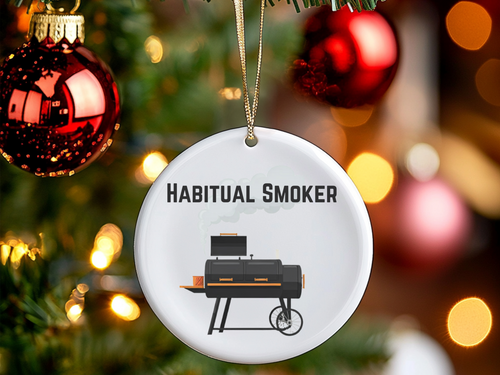 Habitual Smoker Ceramic Ornament, (1pc)