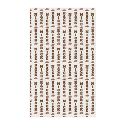 Funny BBQ kitchen towel Nice Rack tea towel for rib masters and grill enthusiasts