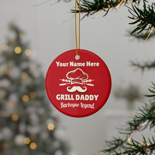 Grill Daddy Customized Ceramic Ornaments, 2-Side Print, (1pc)