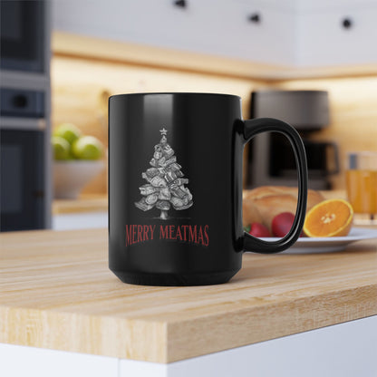 Christmas BBQ gifts - Merry Meatmas coffee mug for pitmaster dads