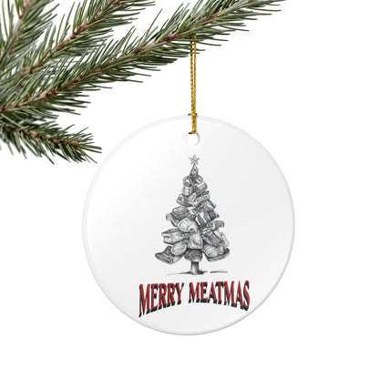 Funny BBQ smoker gifts ornament celebrating meat lover Christmas