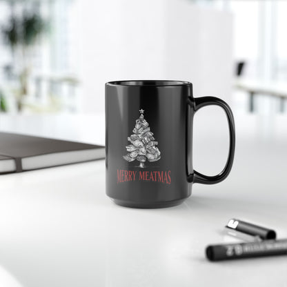 Gag gifts for grillers - Merry Meatmas mug for carnivore Christmas