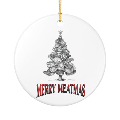 Funny Christmas ornament Merry Meatmas for BBQ grill masters and meat lovers