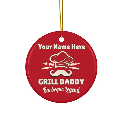 Grill Daddy Customized Ceramic Ornaments, 2-Side Print, (1pc)
