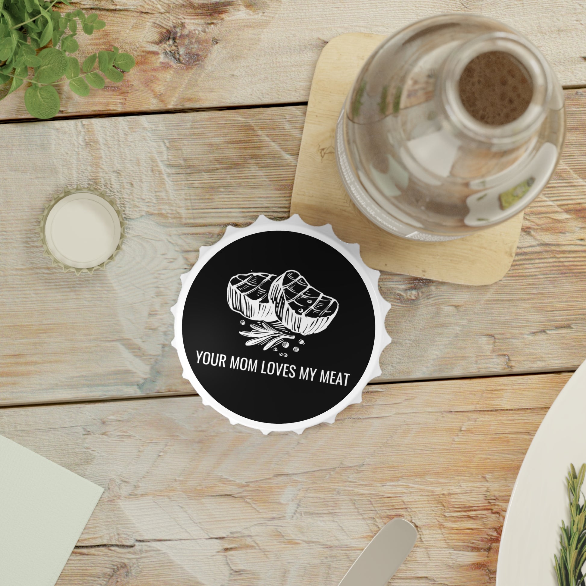 Gag gifts for grillers - 3 inch bottle opener BBQ confident humor