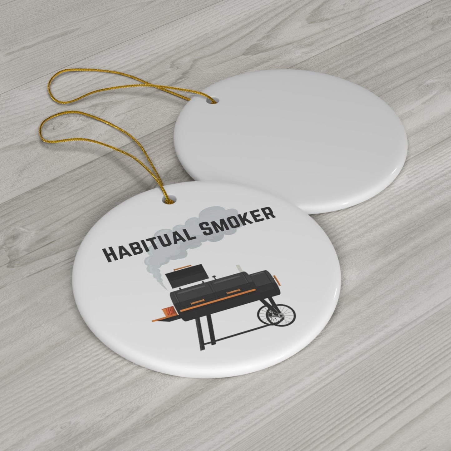 Premium ceramic BBQ smoker gifts ornament with matte finish
