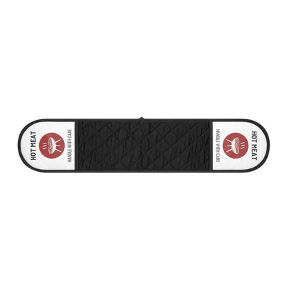 Premium polyester BBQ gifts for men - Hot Meat slip-resistant oven mitt